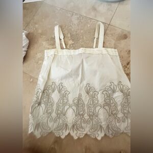 BCBGeneration Cream and Gray Lace Chemise